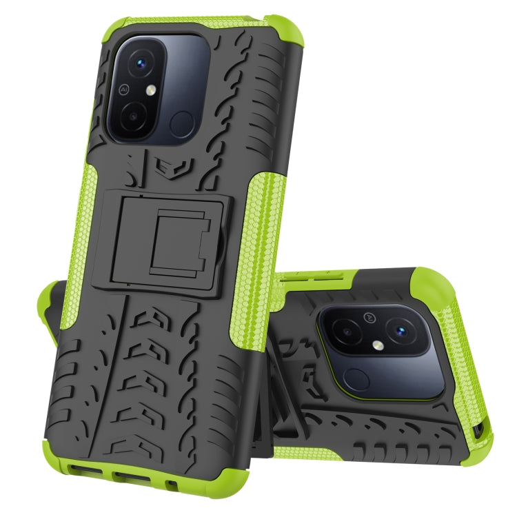 For Xiaomi Redmi 12C Tire Texture TPU + PC Phone Case with Holder