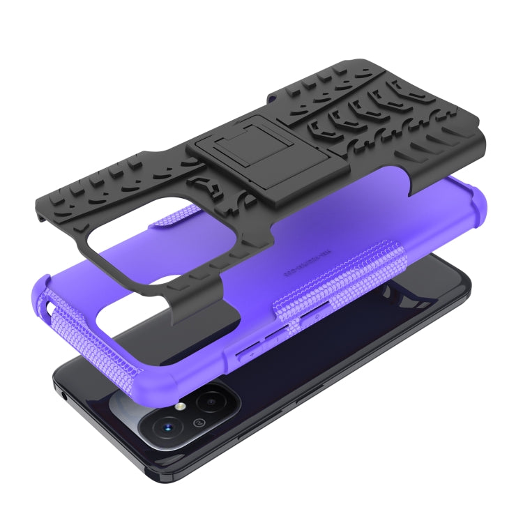 For Xiaomi Redmi 12C Tire Texture TPU + PC Phone Case with Holder