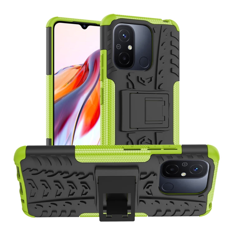 For Xiaomi Poco C55 Tire Texture TPU + PC Phone Case with Holder