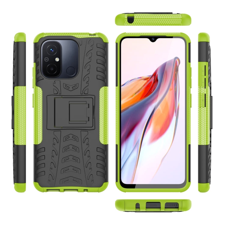 For Xiaomi Poco C55 Tire Texture TPU + PC Phone Case with Holder