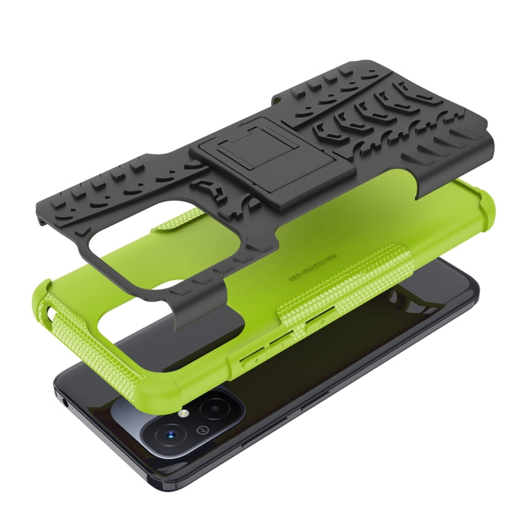 For Xiaomi Poco C55 Tire Texture TPU + PC Phone Case with Holder