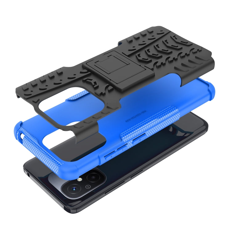 For Xiaomi Poco C55 Tire Texture TPU + PC Phone Case with Holder