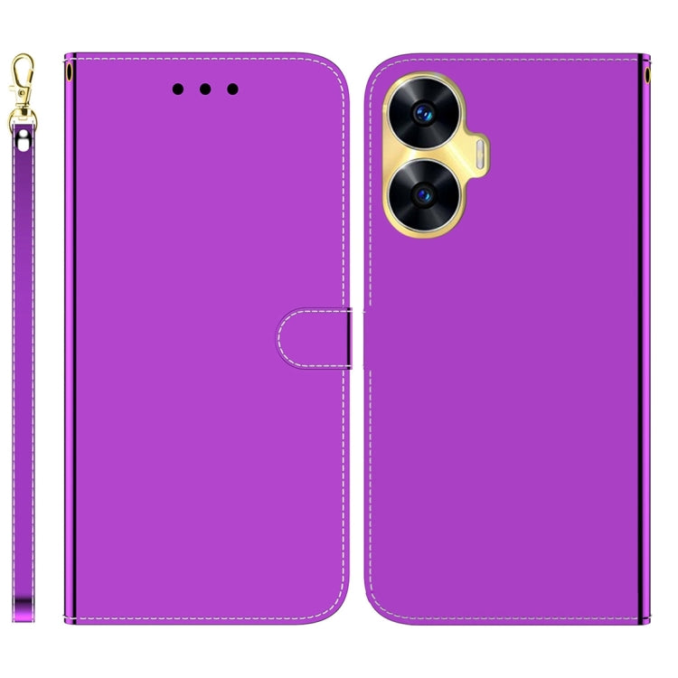 For Realme C55 Imitated Mirror Surface Leather Phone Case
