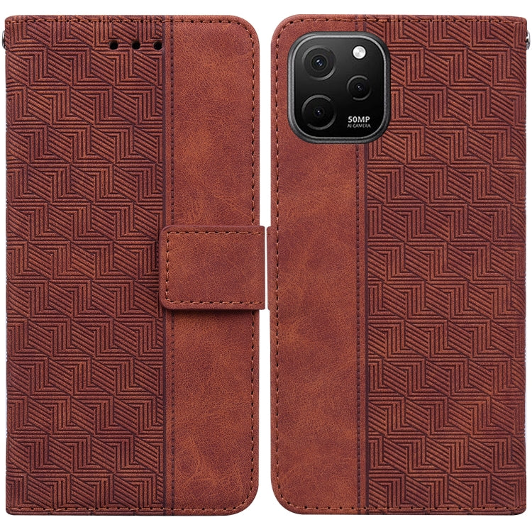 For Huawei nova Y61 / Enjoy 50z Geometric Embossed Leather Phone Case