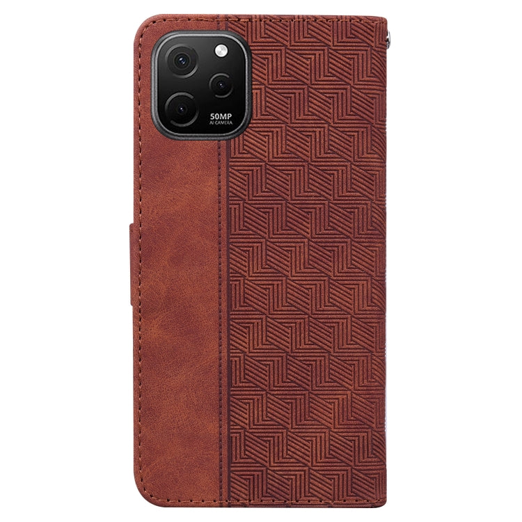 For Huawei nova Y61 / Enjoy 50z Geometric Embossed Leather Phone Case