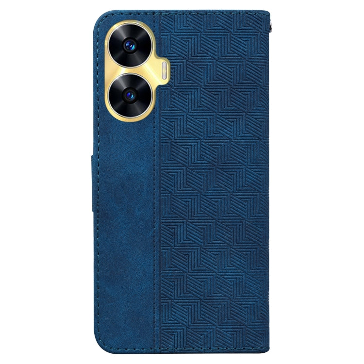 For Realme C55 Geometric Embossed Leather Phone Case