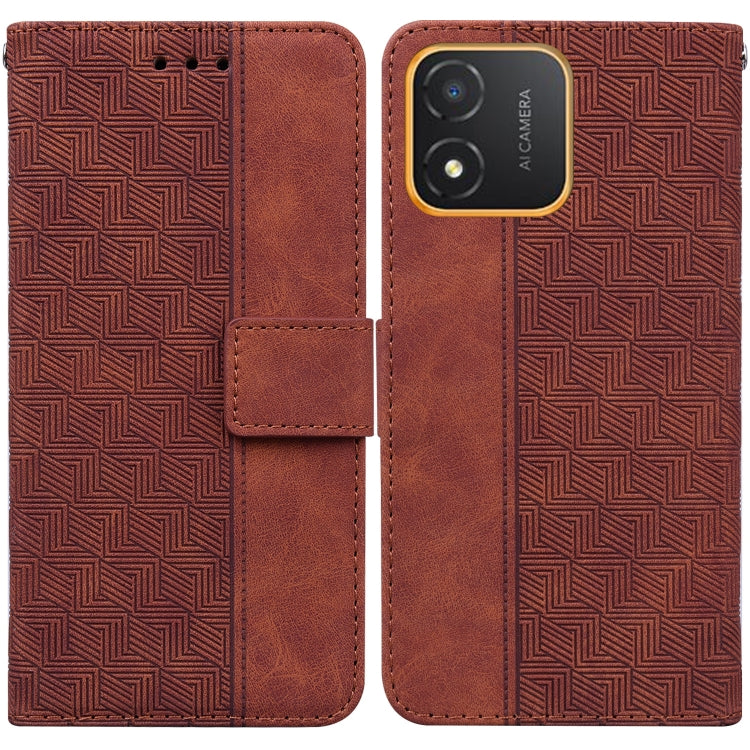 For Honor X5 Geometric Embossed Leather Phone Case