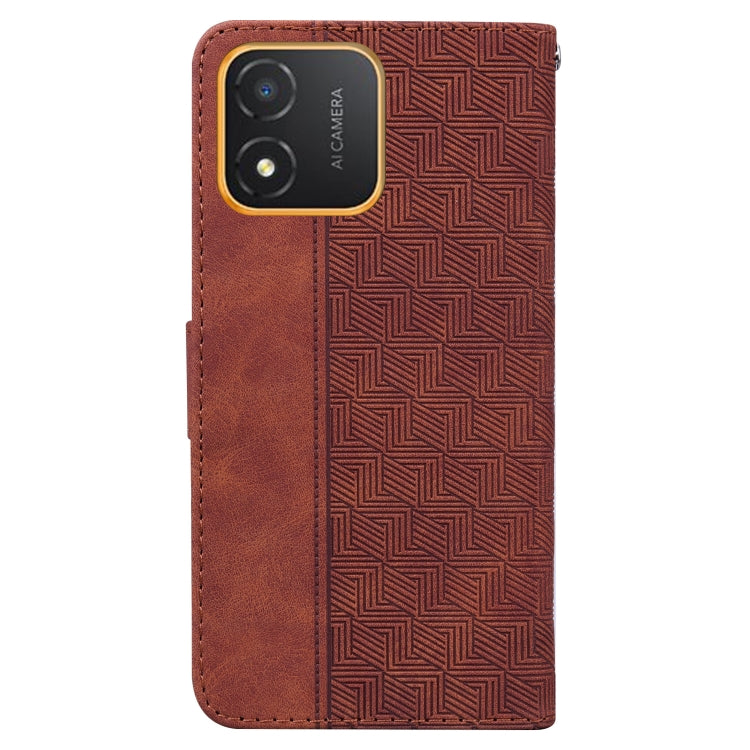 For Honor X5 Geometric Embossed Leather Phone Case