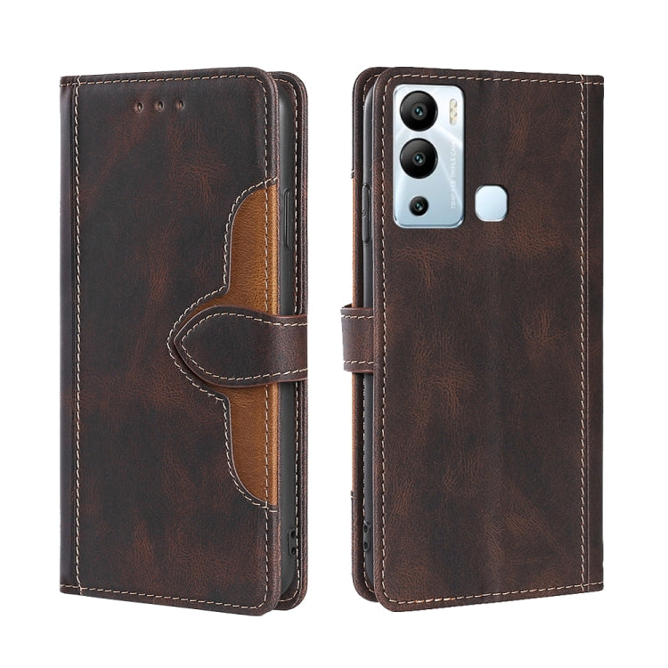 For Infinix Hot 12i Skin Feel Magnetic Buckle Leather Phone Case