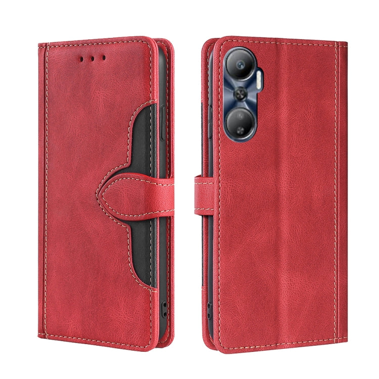 For Infinix Hot 20 4G Skin Feel Magnetic Buckle Leather Phone Case