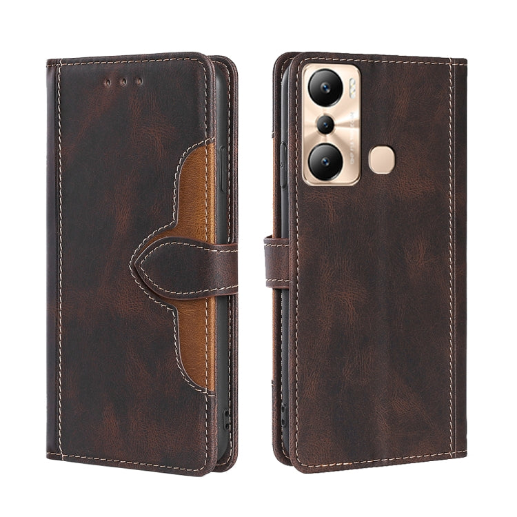 For Infinix Hot 20i Skin Feel Magnetic Buckle Leather Phone Case