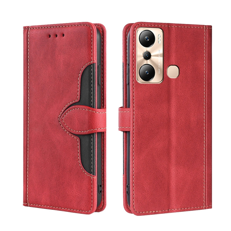 For Infinix Hot 20i Skin Feel Magnetic Buckle Leather Phone Case