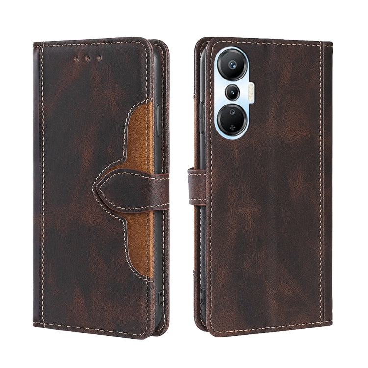For Infinix Hot 20S Skin Feel Magnetic Buckle Leather Phone Case