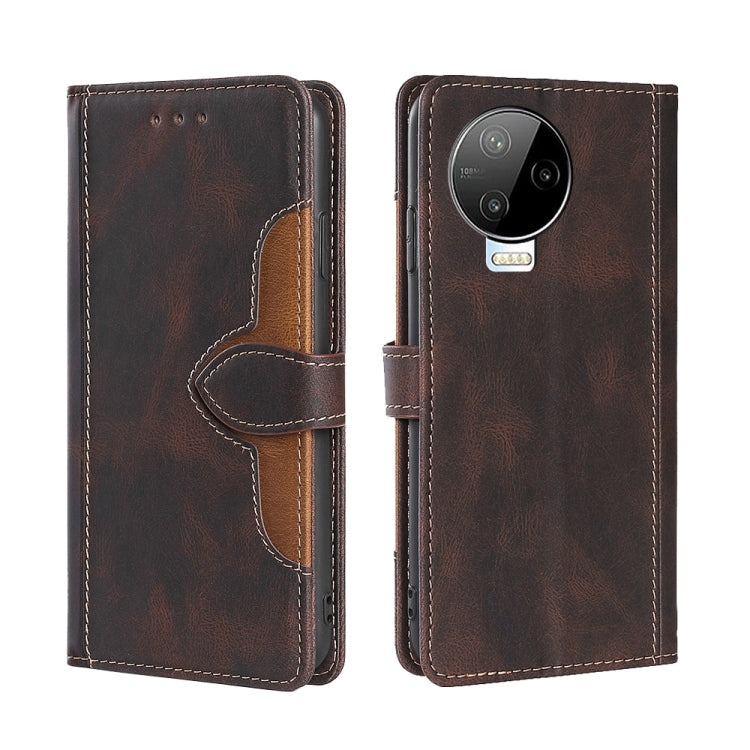 For Infinix Note 12 Pro 4G / Note 12 2023 Skin Feel Magnetic Buckle Leather Phone Case
