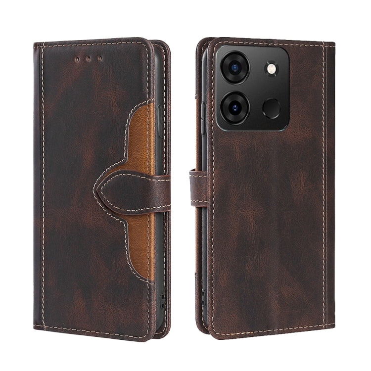 For Infinix Smart 7 Skin Feel Magnetic Buckle Leather Phone Case