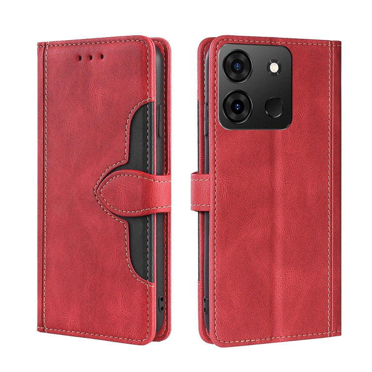 For Infinix Smart 7 Skin Feel Magnetic Buckle Leather Phone Case