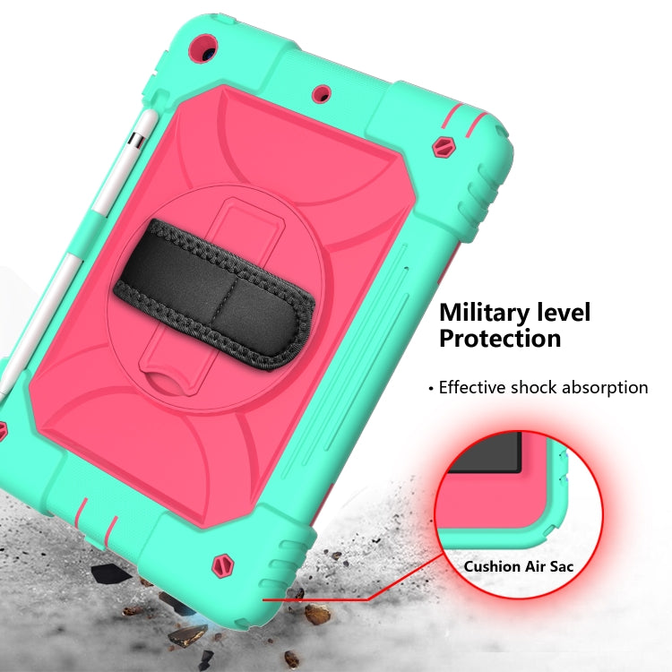 For iPad 10.2 Shockproof PC + Silicone Combination Case with Holder & Hand Strap & Shoulder