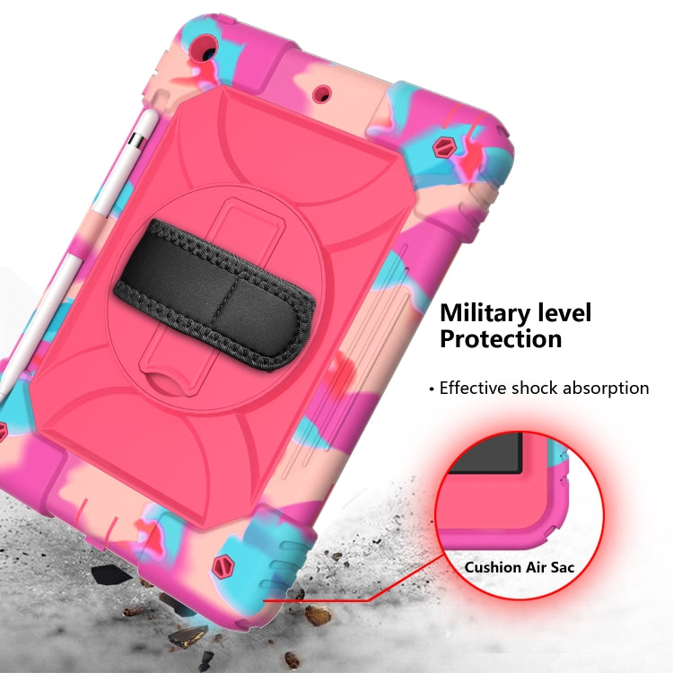 For iPad 10.2 Shockproof PC + Silicone Combination Case with Holder & Hand Strap & Shoulder
