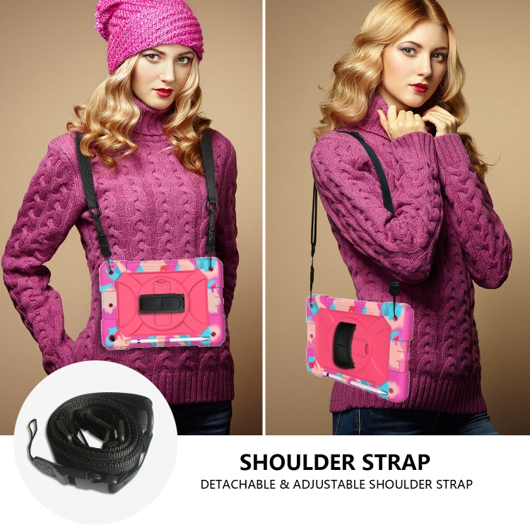 For iPad 10.2 Shockproof PC + Silicone Combination Case with Holder & Hand Strap & Shoulder