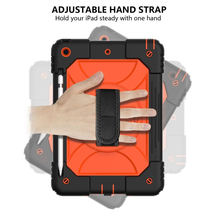 For iPad 10.2 Shockproof PC + Silicone Combination Case with Holder & Hand Strap & Shoulder