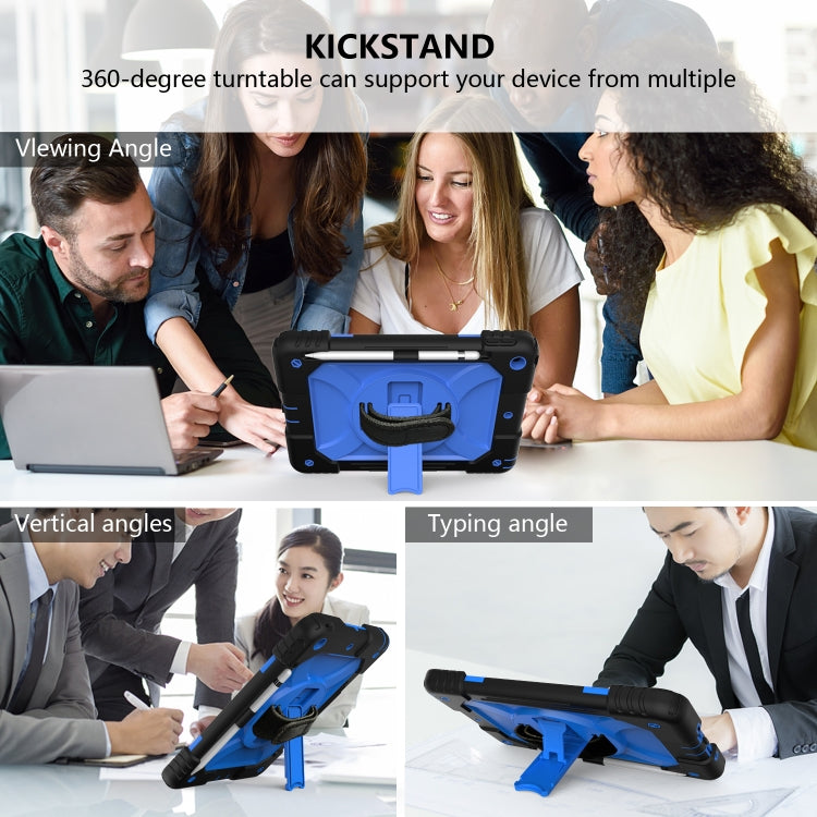 For iPad 10.2 Shockproof PC + Silicone Combination Case with Holder & Hand Strap & Shoulder