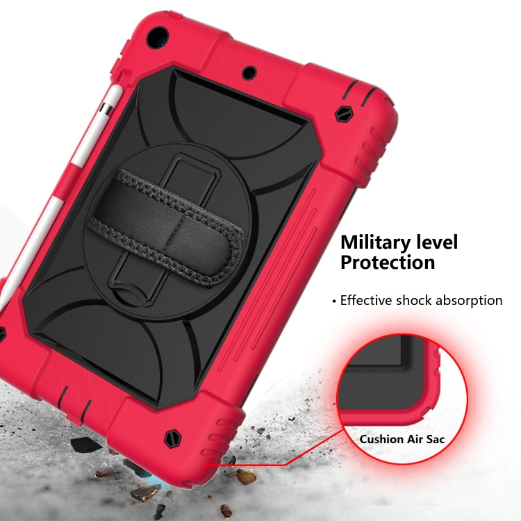 For iPad 10.2 Shockproof PC + Silicone Combination Case with Holder & Hand Strap & Shoulder