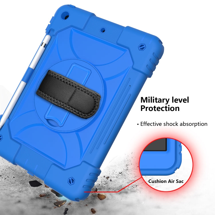 For iPad 10.2 Shockproof PC + Silicone Combination Case with Holder & Hand Strap & Shoulder