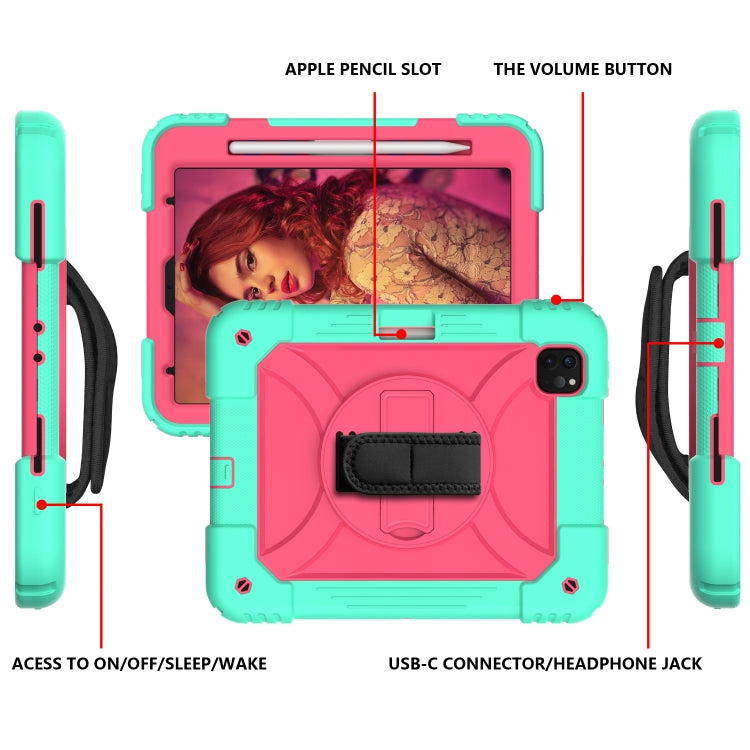 For iPad Pro 11 (2020) Shockproof  PC + Silicone Combination Tablet Case with Holder & Hand Strap & Shoulder strap