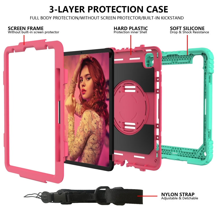For iPad Pro 11 (2020) Shockproof  PC + Silicone Combination Tablet Case with Holder & Hand Strap & Shoulder strap