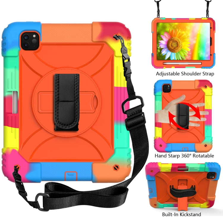 For iPad Pro 11 (2020) Shockproof  PC + Silicone Combination Tablet Case with Holder & Hand Strap & Shoulder strap