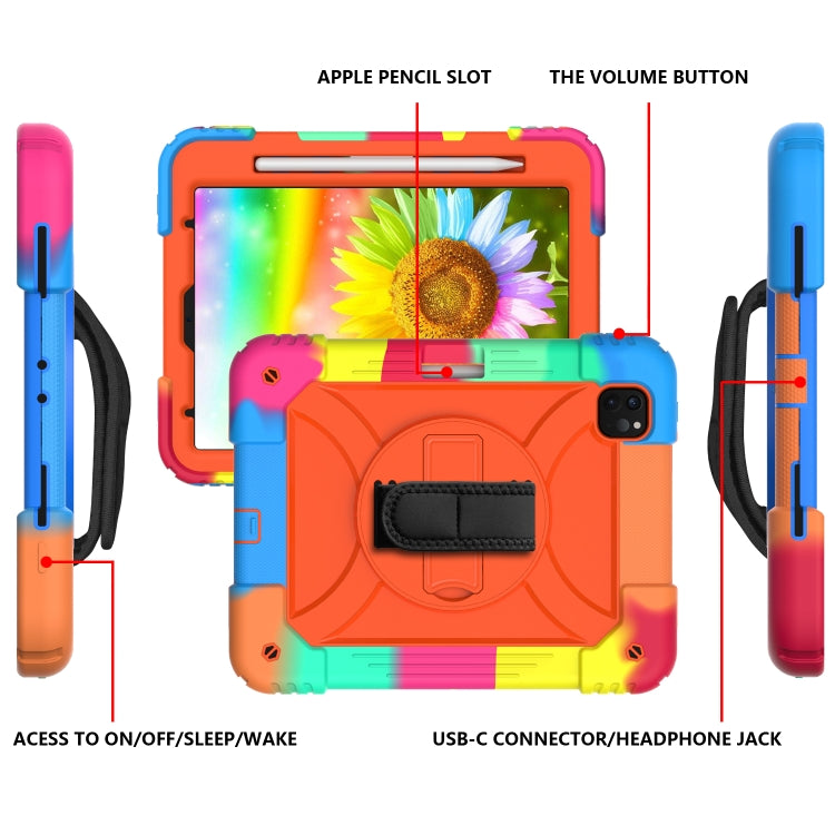 For iPad Pro 11 (2020) Shockproof  PC + Silicone Combination Tablet Case with Holder & Hand Strap & Shoulder strap