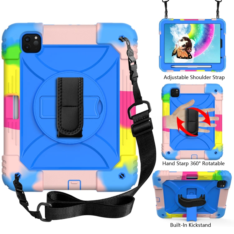 For iPad Pro 11 (2020) Shockproof  PC + Silicone Combination Tablet Case with Holder & Hand Strap & Shoulder strap