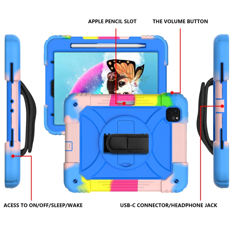 For iPad Pro 11 (2020) Shockproof  PC + Silicone Combination Tablet Case with Holder & Hand Strap & Shoulder strap