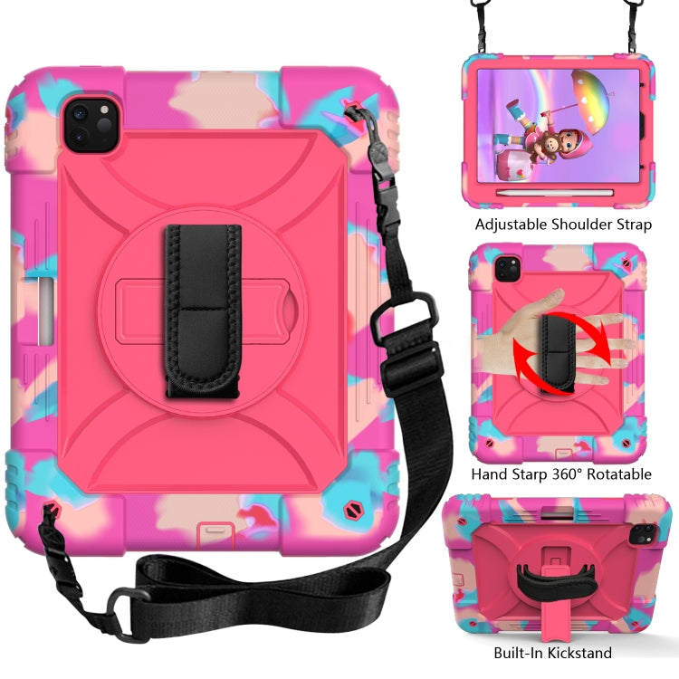 For iPad Pro 11 (2020) Shockproof  PC + Silicone Combination Tablet Case with Holder & Hand Strap & Shoulder strap