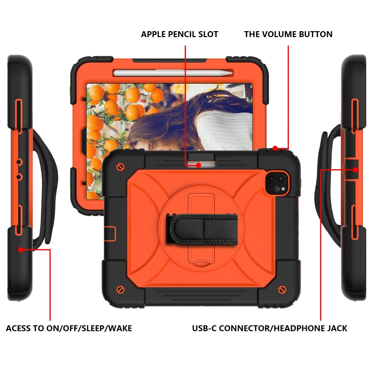 For iPad Pro 11 (2020) Shockproof  PC + Silicone Combination Tablet Case with Holder & Hand Strap & Shoulder strap