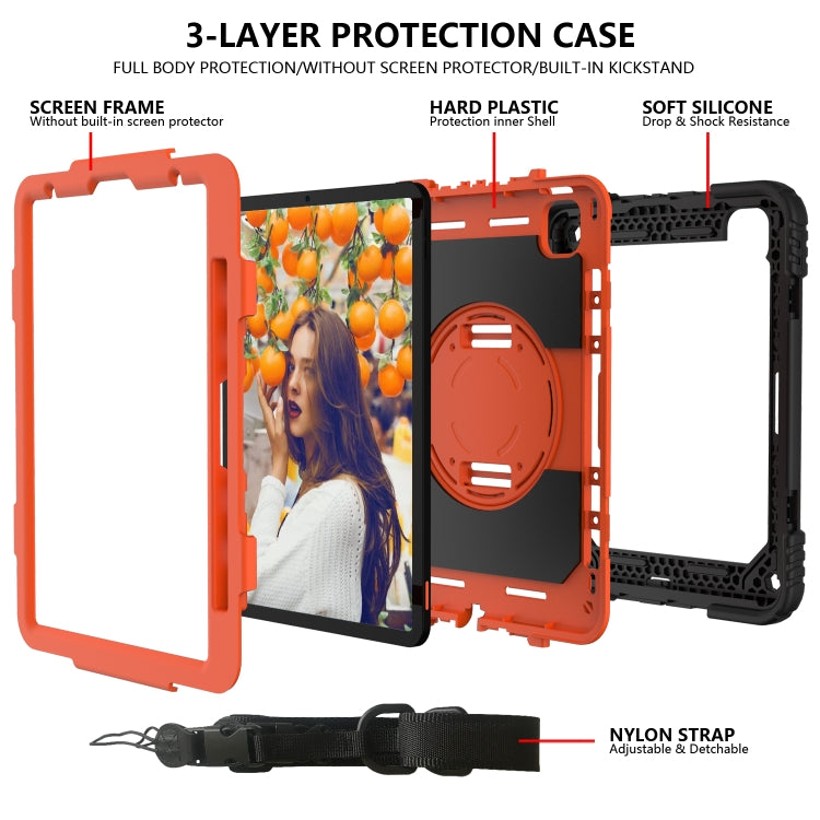 For iPad Pro 11 (2020) Shockproof  PC + Silicone Combination Tablet Case with Holder & Hand Strap & Shoulder strap