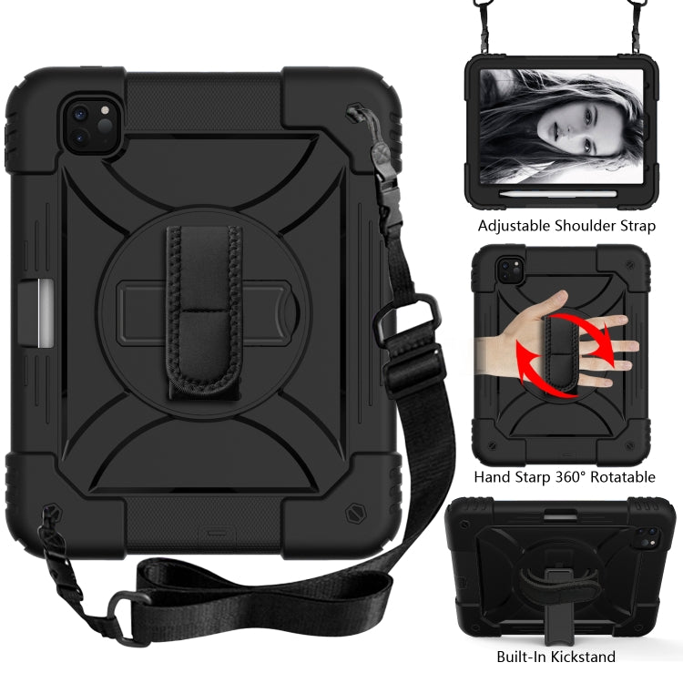 For iPad Pro 11 (2020) Shockproof  PC + Silicone Combination Tablet Case with Holder & Hand Strap & Shoulder strap