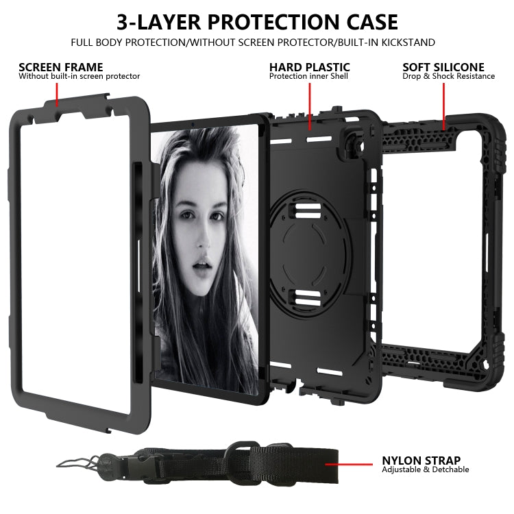 For iPad Pro 11 (2020) Shockproof  PC + Silicone Combination Tablet Case with Holder & Hand Strap & Shoulder strap