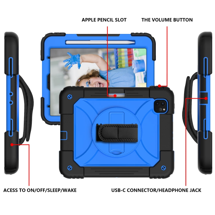 For iPad Pro 11 (2020) Shockproof  PC + Silicone Combination Tablet Case with Holder & Hand Strap & Shoulder strap