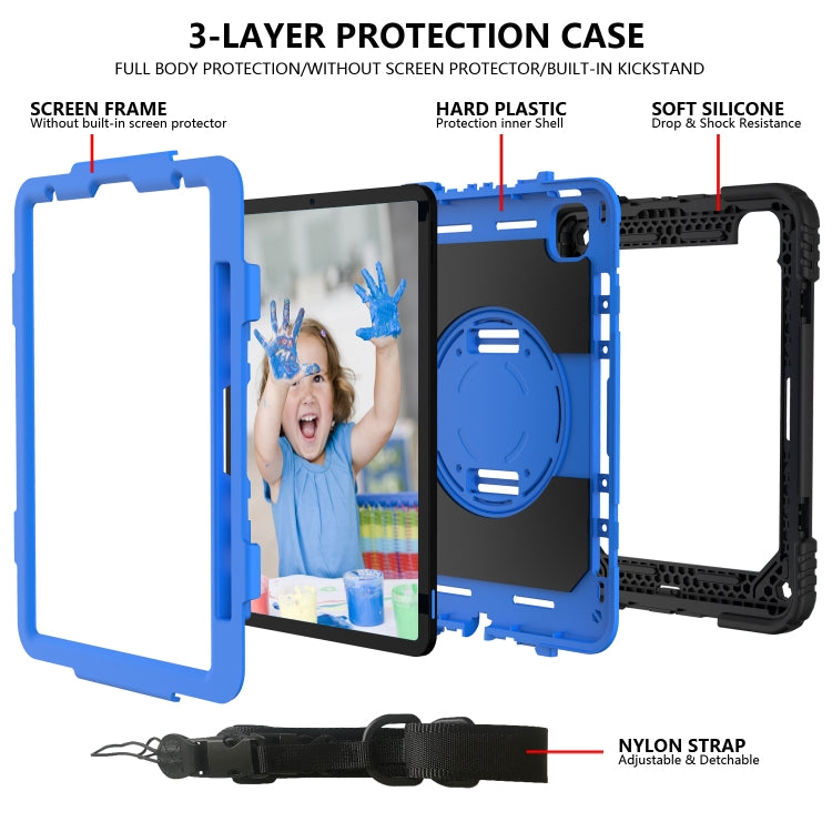 For iPad Pro 11 (2020) Shockproof  PC + Silicone Combination Tablet Case with Holder & Hand Strap & Shoulder strap
