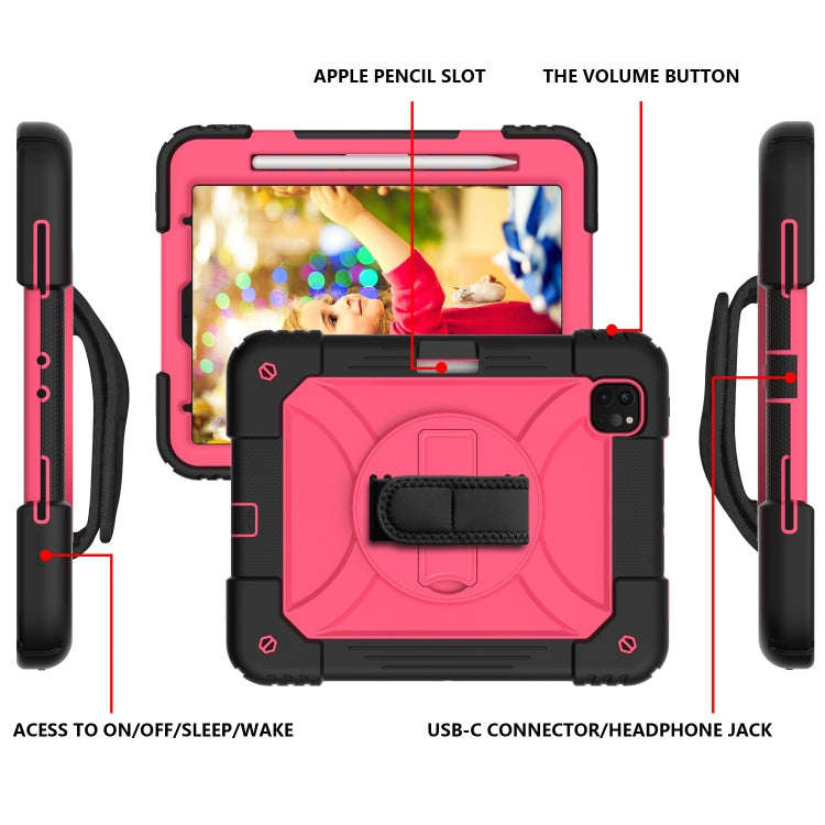 For iPad Pro 11 (2020) Shockproof  PC + Silicone Combination Tablet Case with Holder & Hand Strap & Shoulder strap