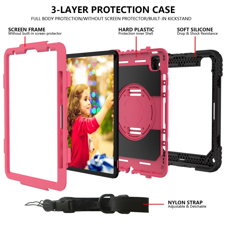 For iPad Pro 11 (2020) Shockproof  PC + Silicone Combination Tablet Case with Holder & Hand Strap & Shoulder strap