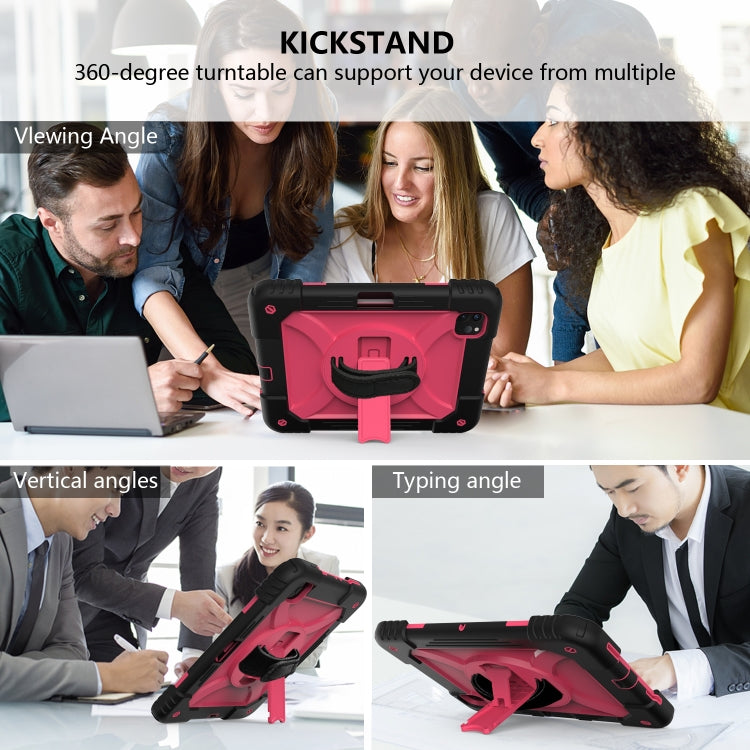 For iPad Pro 11 (2020) Shockproof  PC + Silicone Combination Tablet Case with Holder & Hand Strap & Shoulder strap