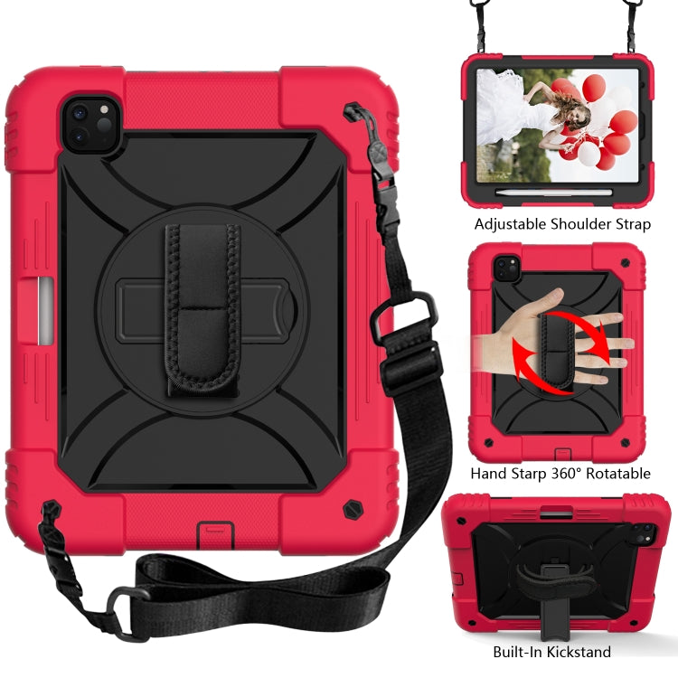 For iPad Pro 11 (2020) Shockproof  PC + Silicone Combination Tablet Case with Holder & Hand Strap & Shoulder strap