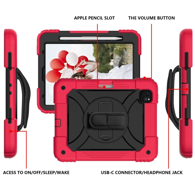 For iPad Pro 11 (2020) Shockproof  PC + Silicone Combination Tablet Case with Holder & Hand Strap & Shoulder strap