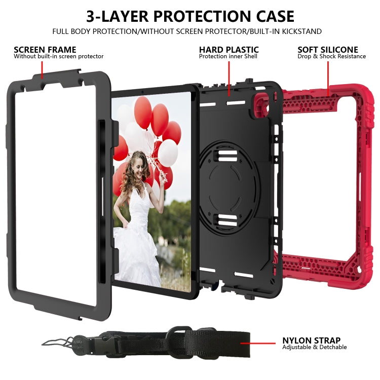 For iPad Pro 11 (2020) Shockproof  PC + Silicone Combination Tablet Case with Holder & Hand Strap & Shoulder strap