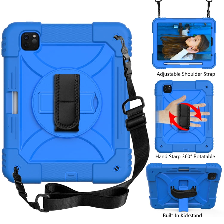 For iPad Pro 11 (2020) Shockproof  PC + Silicone Combination Tablet Case with Holder & Hand Strap & Shoulder strap