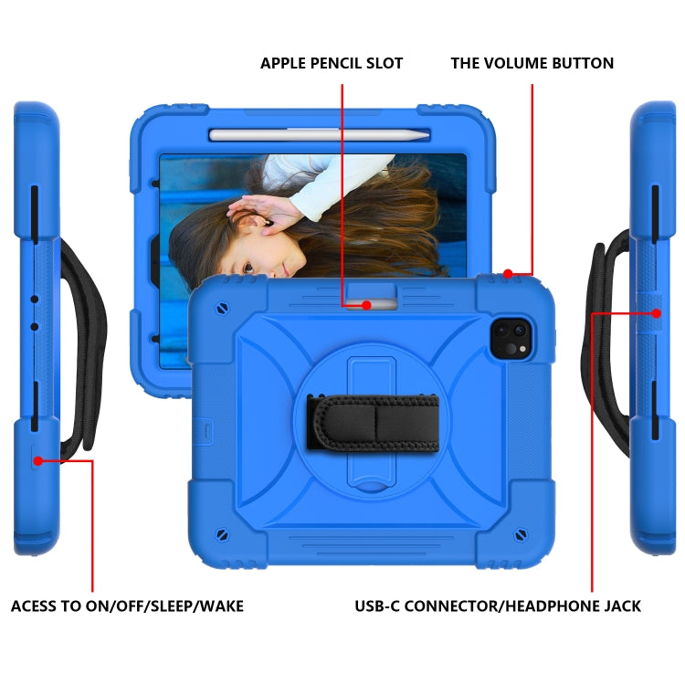 For iPad Pro 11 (2020) Shockproof  PC + Silicone Combination Tablet Case with Holder & Hand Strap & Shoulder strap