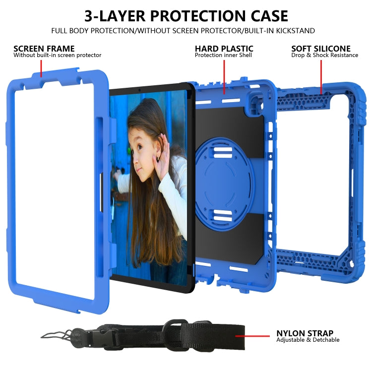 For iPad Pro 11 (2020) Shockproof  PC + Silicone Combination Tablet Case with Holder & Hand Strap & Shoulder strap