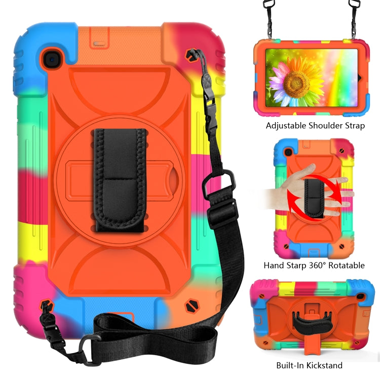 For Samsung Galaxy Tab A 8.4 (2020) Shockproof  PC + Silicone Combination Case with Holder & Hand Strap & Shoulder strap